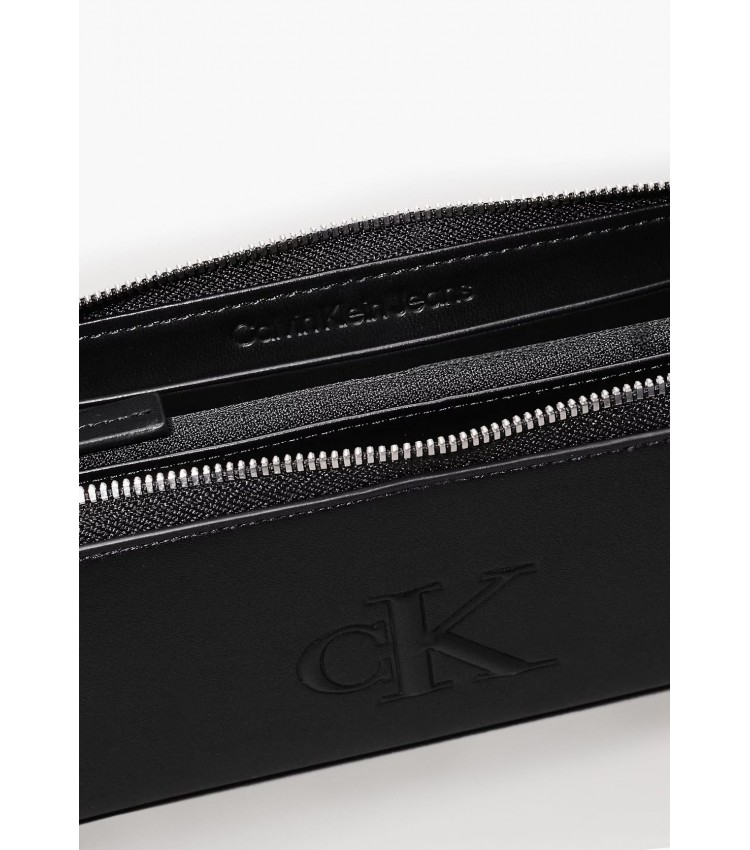 Γυναικεία Πορτοφόλια Zip.Deboss Μαύρο ECOleather Calvin Klein