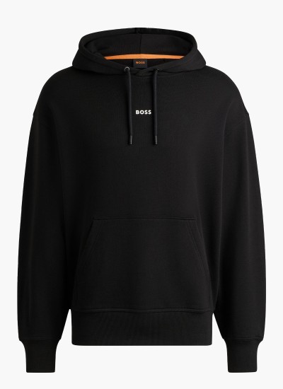 Ανδρικά Φούτερ Tech.Hoodie Μαύρο Βαμβάκι Guess