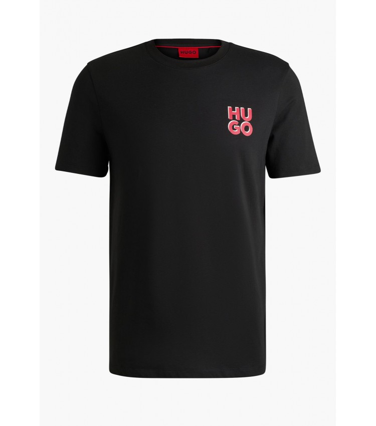 Men T-Shirts Dimoniti Black Cotton Hugo