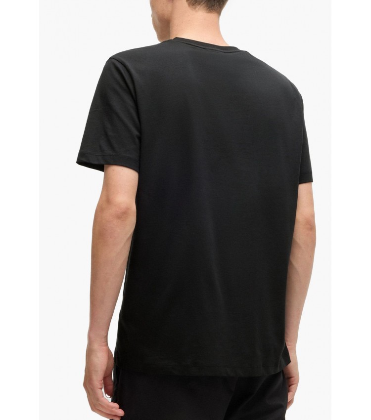 Men T-Shirts Dimoniti Black Cotton Hugo