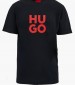 Men T-Shirts Daltorip Black Cotton Hugo