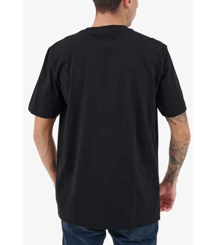 Men T-Shirts Daltorip Black Cotton Hugo