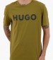 Men T-Shirts Dulivio Khaki Cotton Hugo