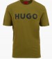 Men T-Shirts Dulivio Khaki Cotton Hugo