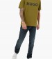 Men T-Shirts Dulivio Khaki Cotton Hugo