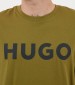 Men T-Shirts Dulivio Khaki Cotton Hugo