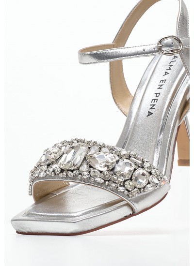 Women Sandals I240067 Silver Leather Alma En Pena