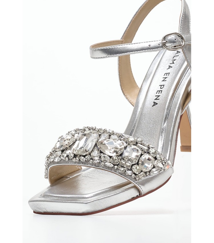 Women Sandals I240067 Silver Leather Alma En Pena