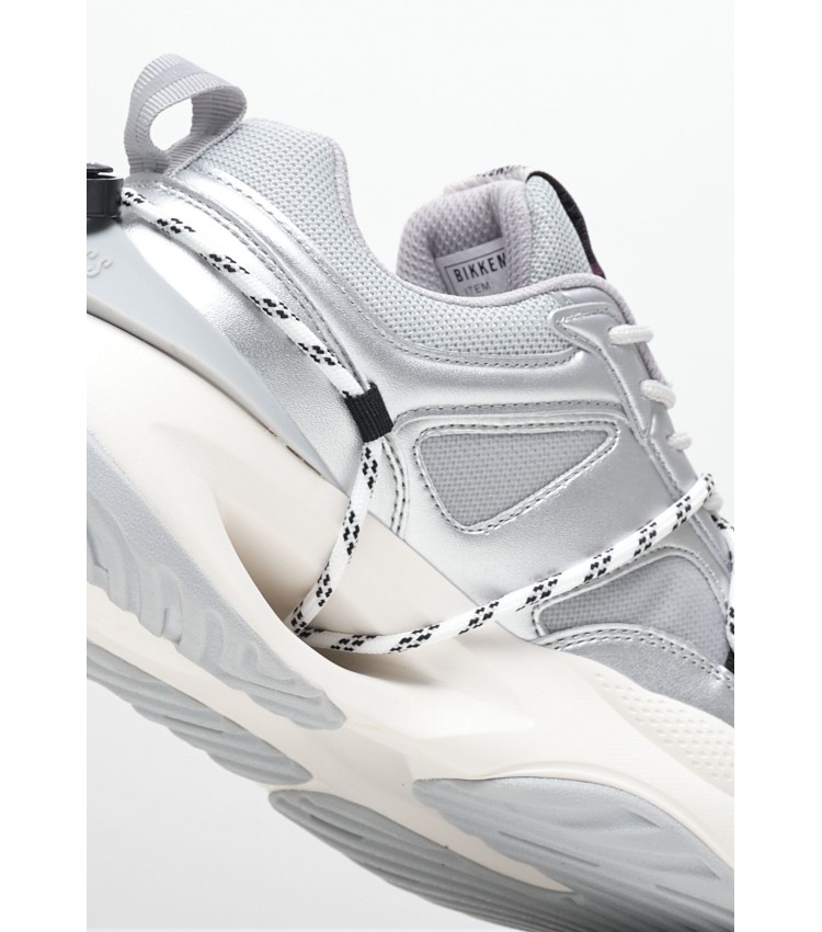 Women Casual Shoes 25008 Silver ECOleather-Fabric Bikkembergs