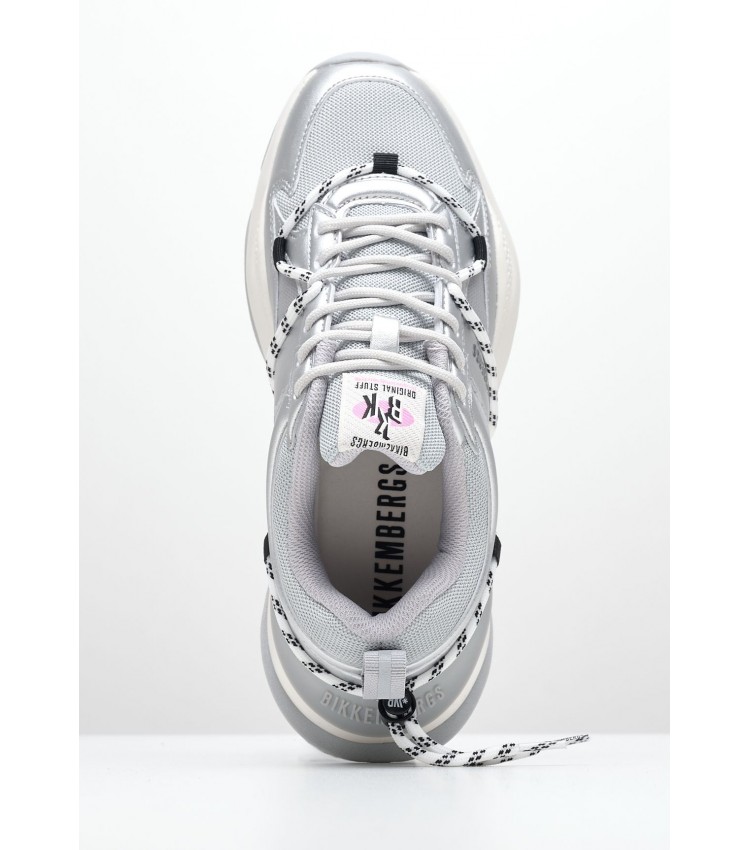 Women Casual Shoes 25008 Silver ECOleather-Fabric Bikkembergs