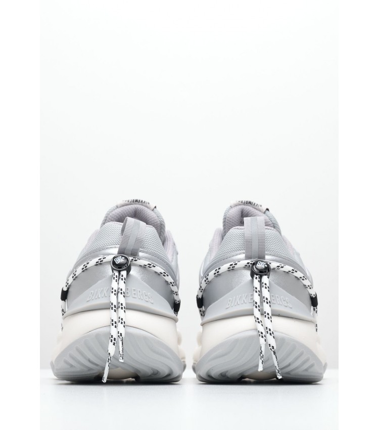 Women Casual Shoes 25008 Silver ECOleather-Fabric Bikkembergs