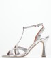 Women Sandals High Cindy Silver Leather Mortoglou