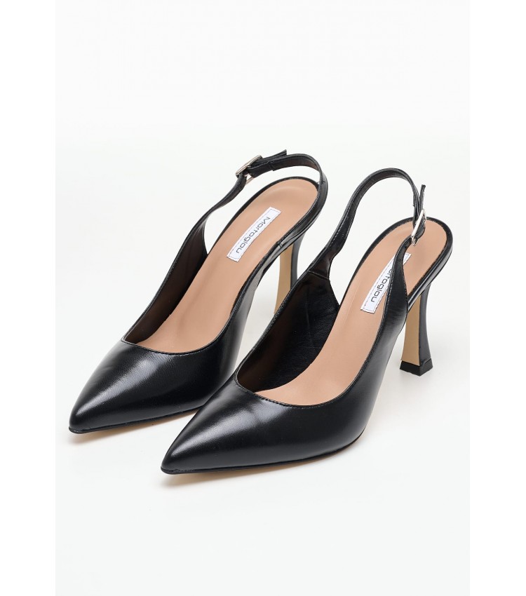 Women Pumps & Peeptoes High Senal Black Leather Mortoglou