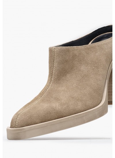 Women Mules Louise Taupe Buckskin Mortoglou