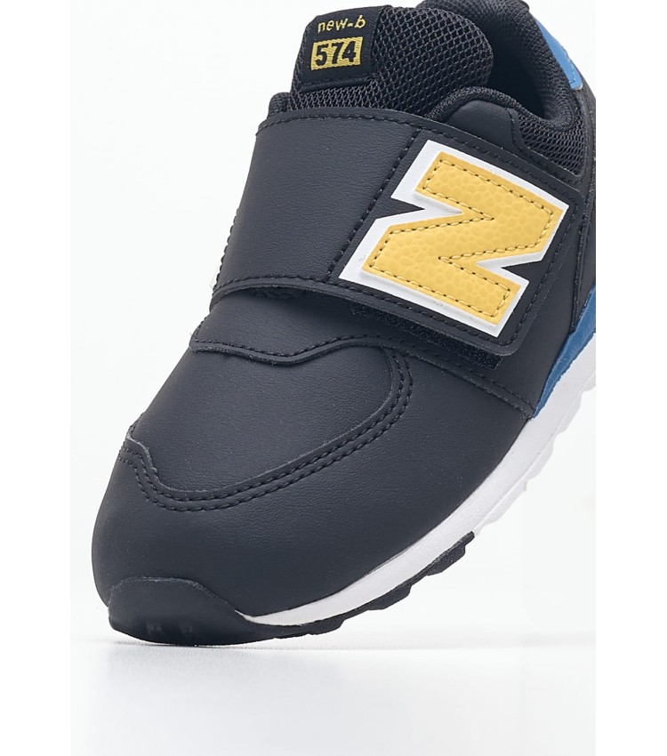 Kids Casual Shoes 574.B Black ECOleather New Balance