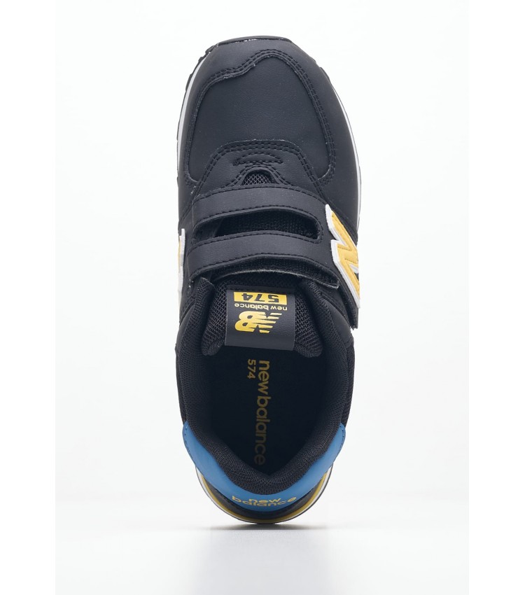 Kids Casual Shoes 574 Black ECOleather New Balance