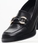 Women Moccasins 51251 Black Leather Mortoglou