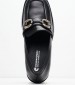 Women Moccasins 51251 Black Leather Mortoglou