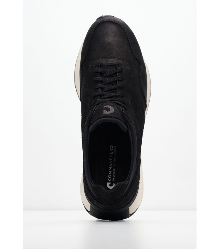 Men Casual Shoes 72356 Black Nubuck Leather Mortoglou