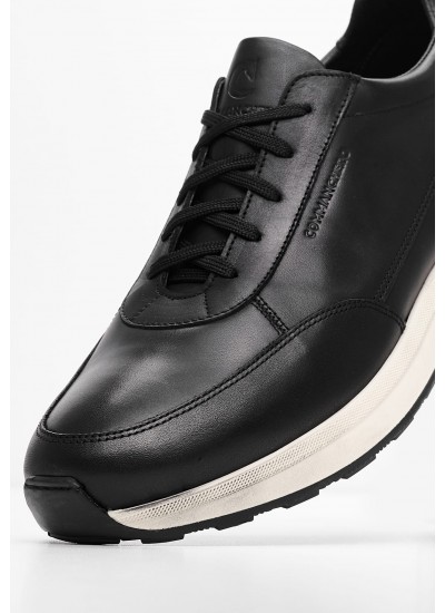 Men Casual Shoes 72357 Black Leather Mortoglou