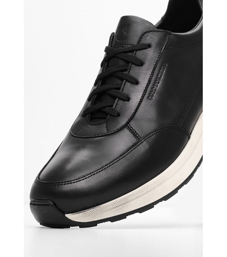 Men Casual Shoes 72357 Black Leather Mortoglou