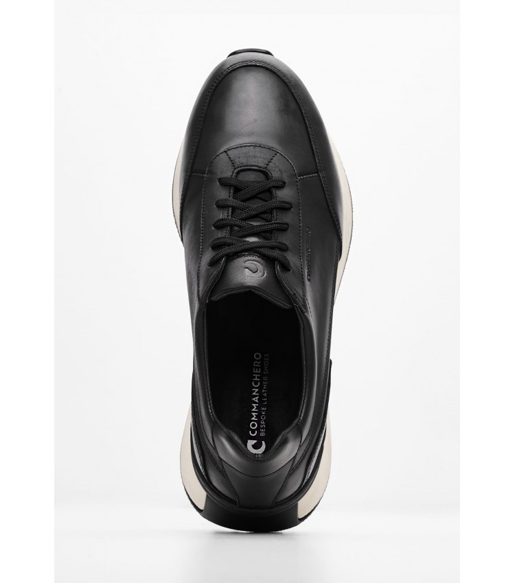 Men Casual Shoes 72357 Black Leather Mortoglou