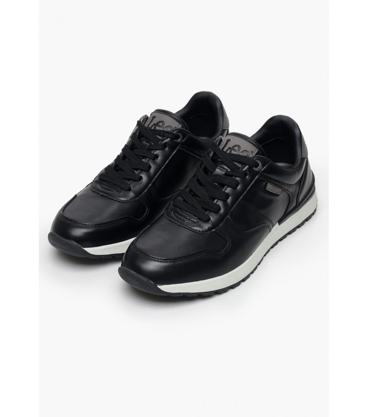 Men Casual Shoes Leander Black ECOleather Lee