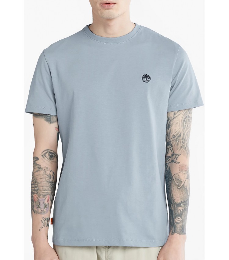 Men T-Shirts A2BPR LightBlue Cotton Timberland