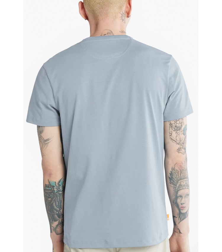 Men T-Shirts A2BPR LightBlue Cotton Timberland