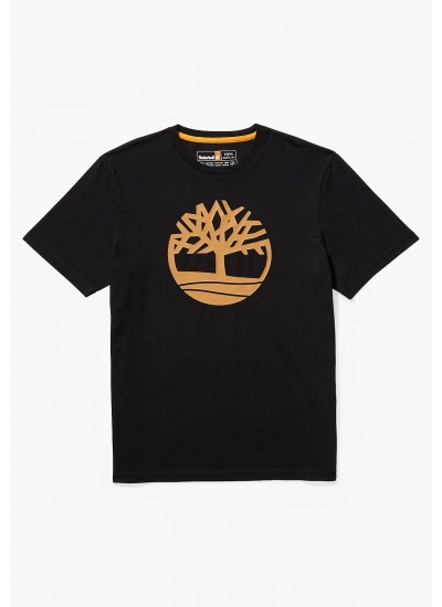 Men T-Shirts A2C2R.2 Black Cotton Timberland