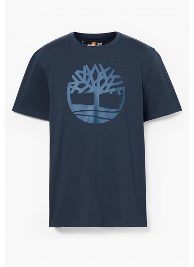 Men T-Shirts A2C2R.2 DarkBlue Cotton Timberland