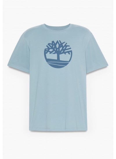 Men T-Shirts A2C2R.Ct Blue Cotton Timberland