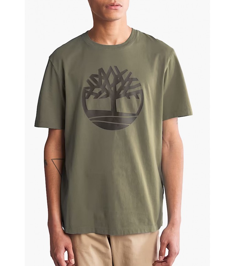 Men T-Shirts A2C2R Olive Cotton Timberland