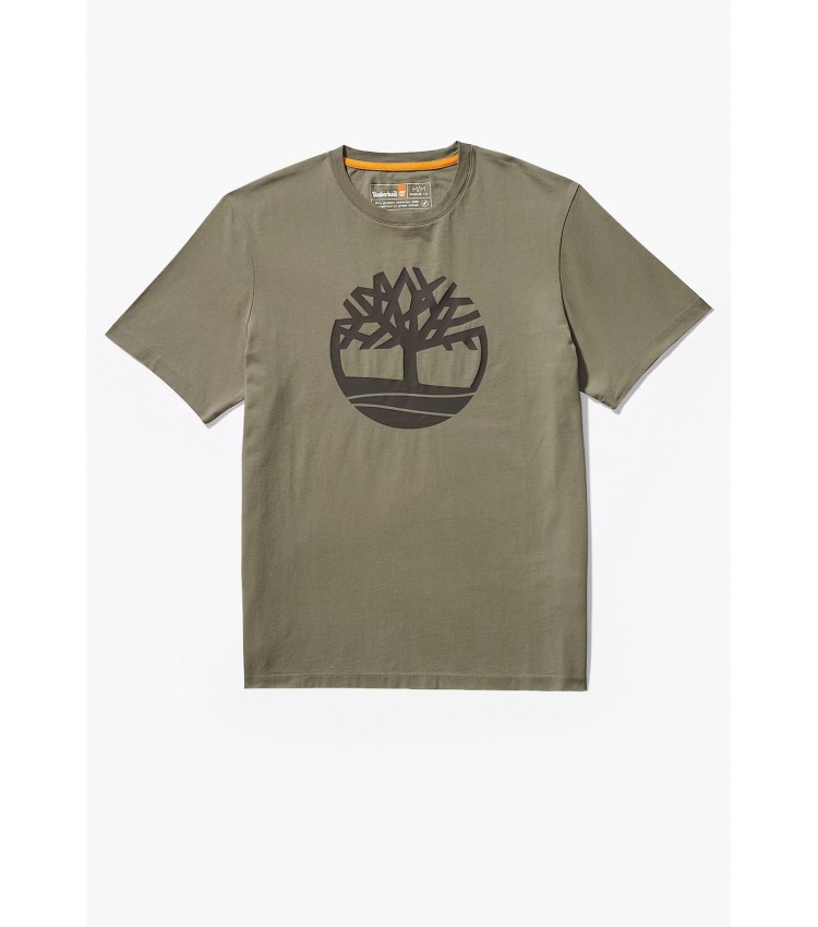 Men T-Shirts A2C2R Olive Cotton Timberland