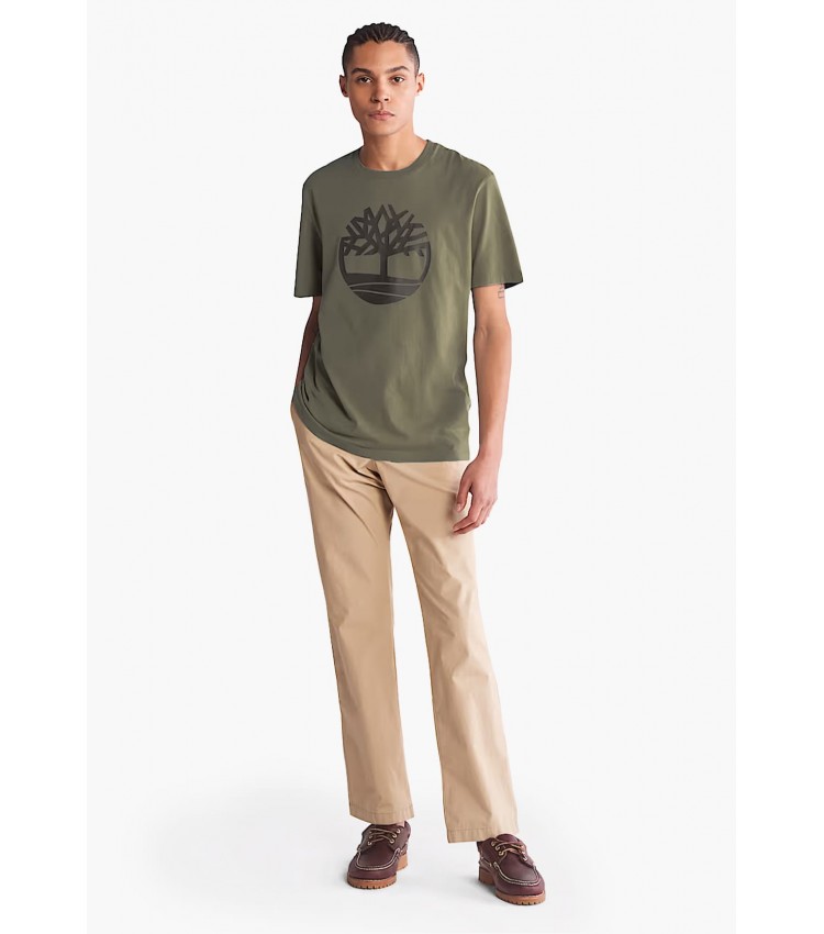 Men T-Shirts A2C2R Olive Cotton Timberland