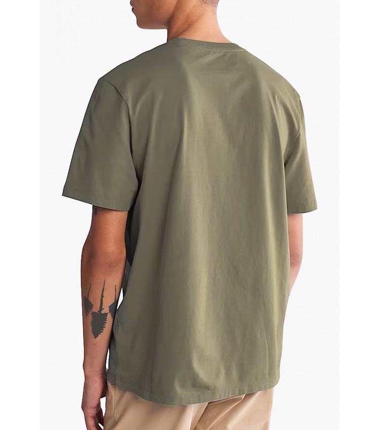 Men T-Shirts A2C2R Olive Cotton Timberland