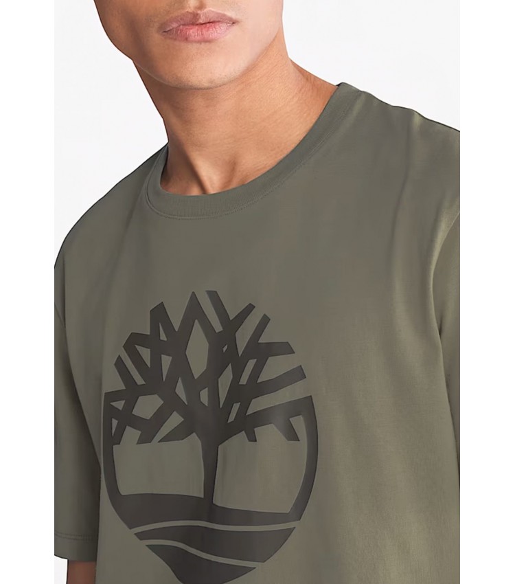 Men T-Shirts A2C2R Olive Cotton Timberland