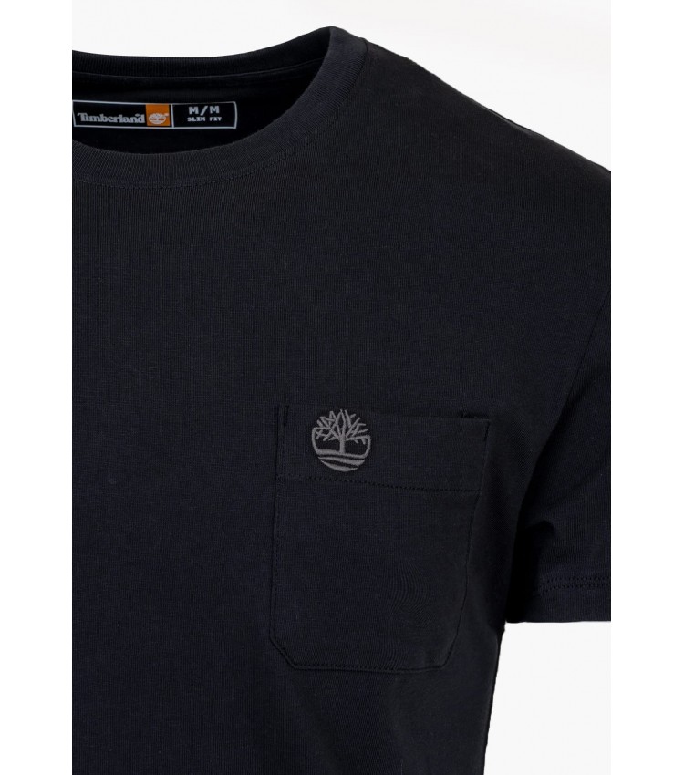 Men T-Shirts A2CQY.2 Black Cotton Timberland