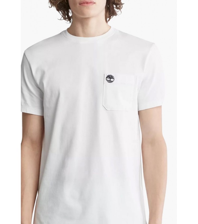 Men T-Shirts A2CQY White Cotton Timberland