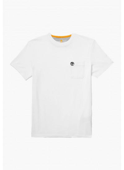 Men T-Shirts A2CQY White Cotton Timberland