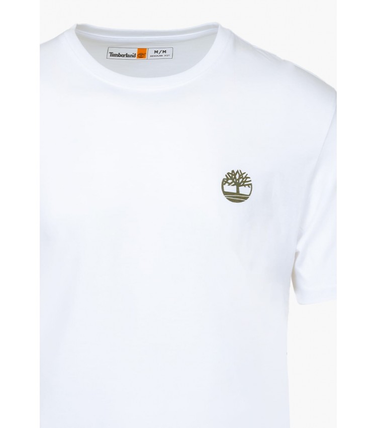 Men T-Shirts A2FKZ White Cotton Timberland