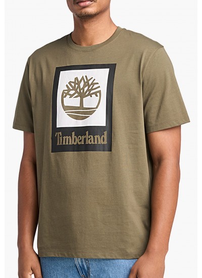 Men T-Shirts A5QS2.Lf Olive Cotton Timberland