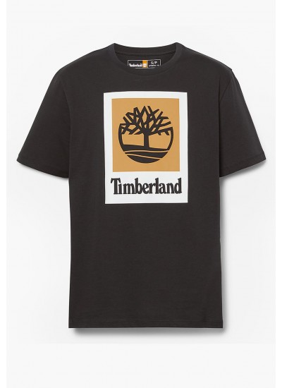 Men T-Shirts A5QS2 Black Cotton Timberland