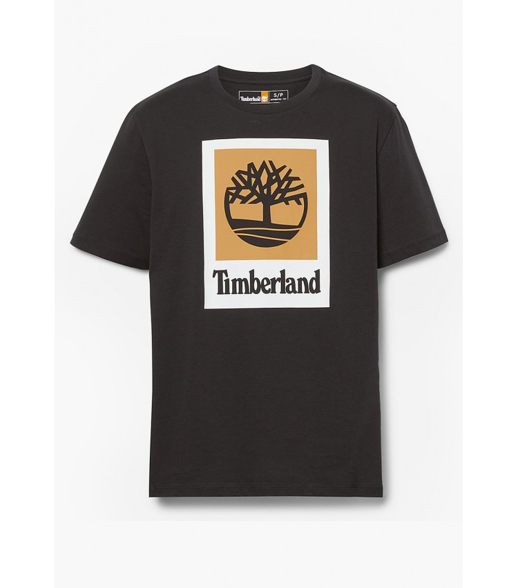 Men T-Shirts A5QS2 Black Cotton Timberland