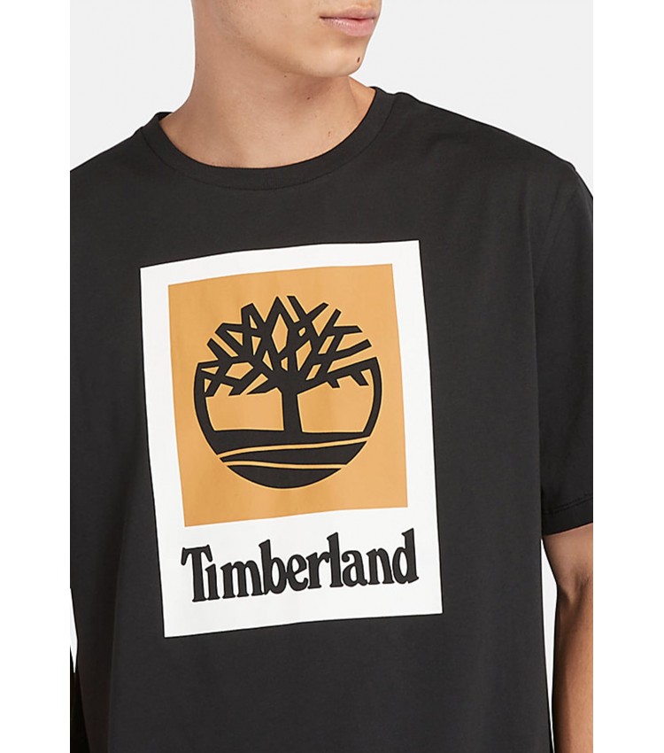 Men T-Shirts A5QS2 Black Cotton Timberland