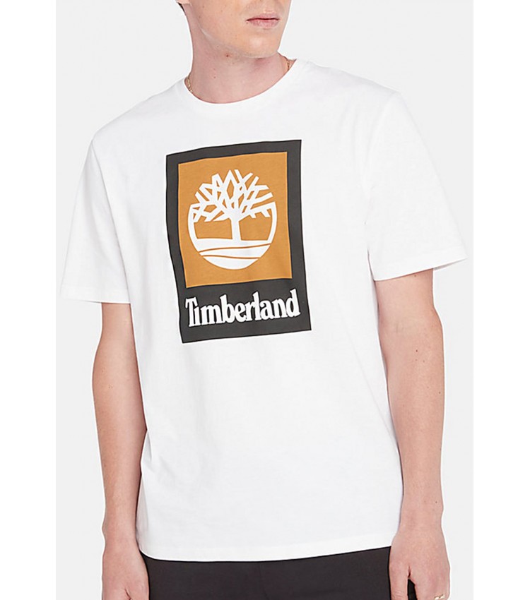 Men T-Shirts A5QS2 White Cotton Timberland