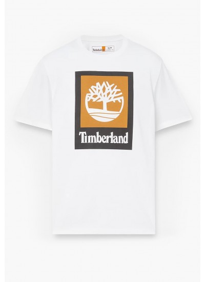 Men T-Shirts A5QS2 White Cotton Timberland