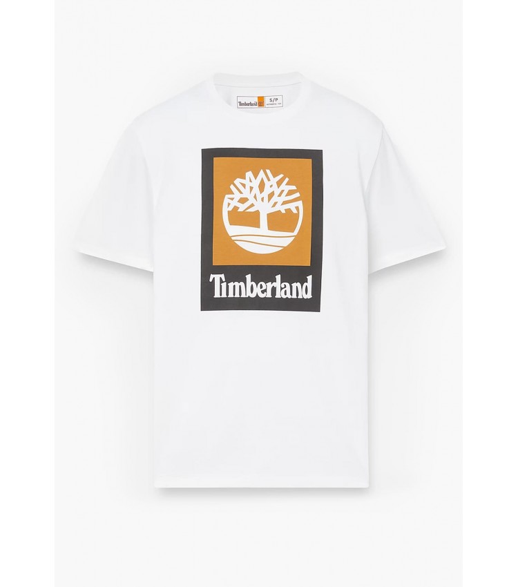 Men T-Shirts A5QS2 White Cotton Timberland