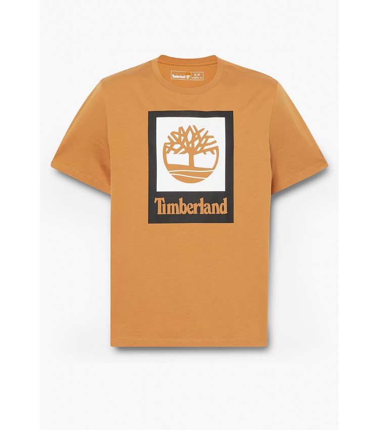 Men T-Shirts A5QS2 Yellow Cotton Timberland