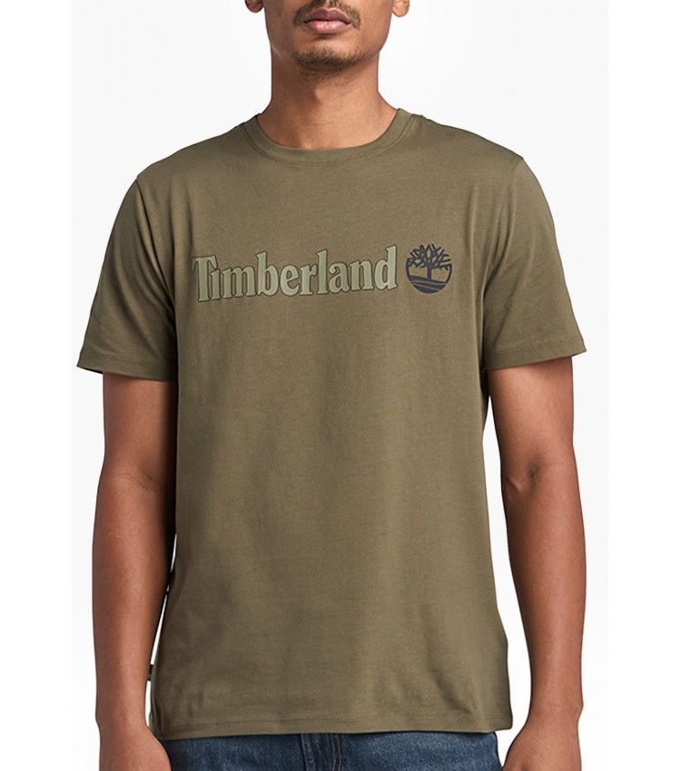 Men T-Shirts A5UPQ Olive Cotton Timberland